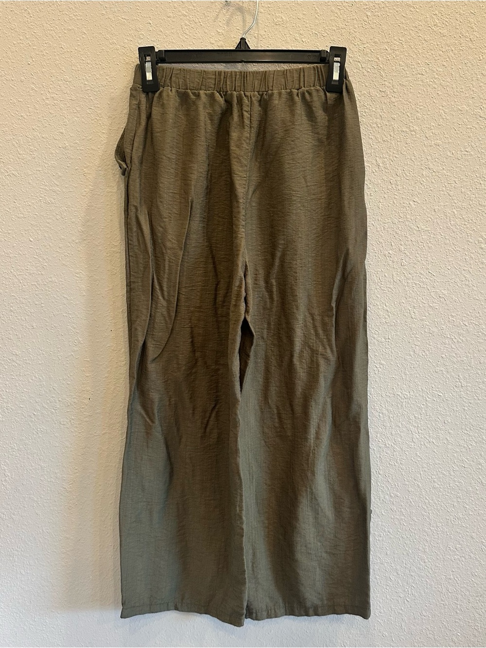 Emery Rose Olive Wide Leg Crop Pants Size S Boho Casual - Picture 2 of 3